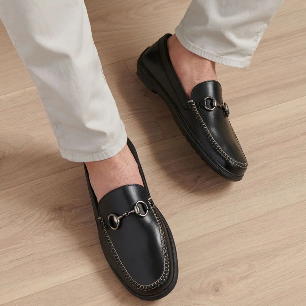 PETER MILLAR • Kiely Black Leather Driving Moccasin Loafers Made In Brazil - Picture 7 of 7